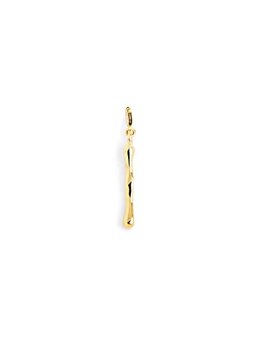 SINGULARU - Charm Letter XL - pingente inicial em latão com acabamento casa de banho de ouro de 18 Kt - pingente letras A - Z - Charm combinado com colar - jóias para mulher