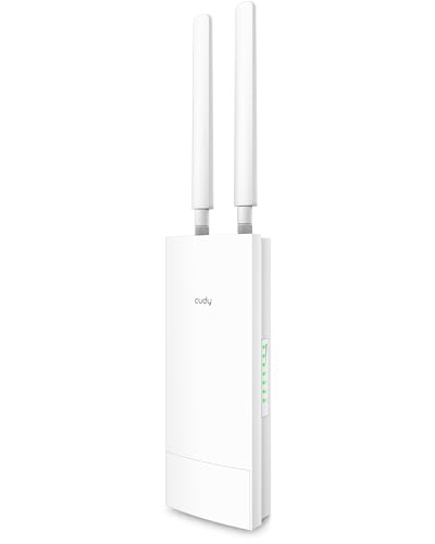 Cudy Modem router 4G LTE Cat 4 para exteriores desbloqueado com ranhura SIM, WiFi N300, IP65, antenas celulares removíveis, adaptador PoE passivo incluído, montagem em poste ou parede, VPN,