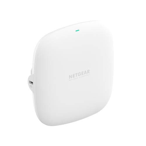 NETGEAR Ponto de acesso sem fios (WAX210), WiFi 6 de banda dupla com velocidade AX1800 802,11ax, WPA3, tamanho pequeno, até 4 redes com SSID | Fonte de alimentação não incluída