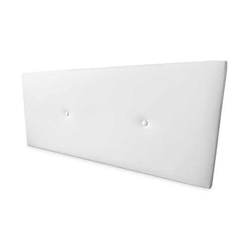 Somnia Descanso - Cabeceira em couro sintético premium acolchoada Miami medidas 115 x 60 cm (cama de 105) branco