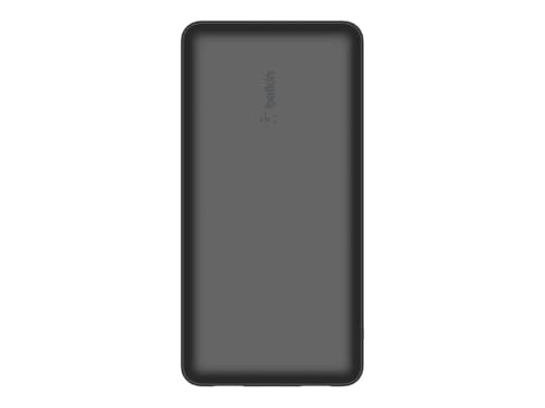 Belkin Carregador USB-C portátil de 20 000 mAH, bateria externa de 20 K com porta USB-C de saída/entrada, 2 portas USB-A e cabo USB-C para USB-A para iPhone, Galaxy e outros - preto