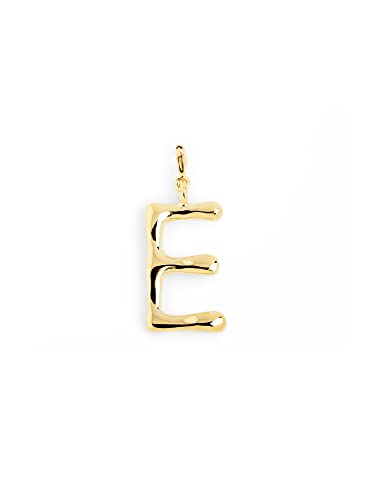 SINGULARU - Charm Letter XL - pingente inicial em latão com acabamento casa de banho de ouro de 18 Kt - pingente letras A - Z - Charm combinado com colar - jóias para mulher