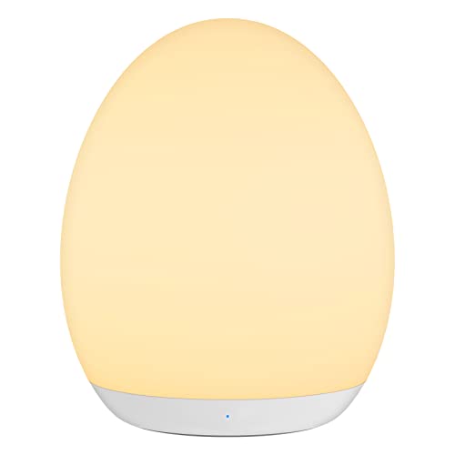 MediAcous Luz noturna infantil 2000 mAh com 7 cores e função de controlo temporizador, luz noturna recarregável com controlo tátil para quarto, sala e camping, presente para crianças