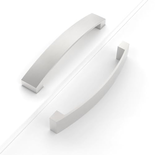 Coinkoly 10 peças puxadores de cozinha 128 mm prata para armários e gavetas - puxador de porta de correr em aço inoxidável - anéis para móveis