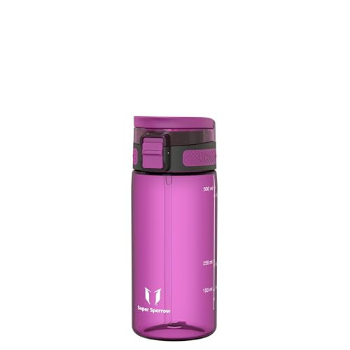 Super Sparrow Garrafa desportiva, TouchSip Garrafa de água, 500 ml/ 750 ml/ 1 l, Tritan garrafas com palhinha, sem BPA