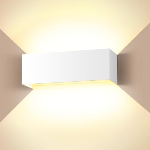 Cwycfw 36 W Aplique parede exterior/interior branco 3000 K caldo branco ângulo de feixe ajustável impermeável IP65