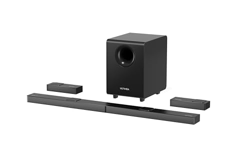 ULTIMEA Barra de som de 7,1,4 canais para televisores com Dolby Atmos, barra de som com subwoofer, sistema de cinema em casa com som de envoltório real, som de cinema 3D ativador, Nova S90