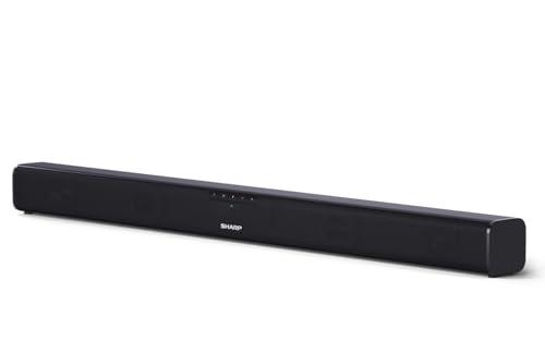 Sharp HT-SB110 Barra de som, cinema em casa, Bluetooth, HDMI, ARC/CE, potência máxima total de saída 90 W, controlo remoto, 80 cm, cor preta