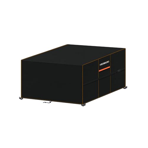 HEIMUNI Capa para móveis de exterior impermeável, 130 x 120 x 85 cm, capa de mesa de jardim, capa para móveis de jardim, tecido Oxford 420D, capa protetora para móveis e jardim, com saídas de ar