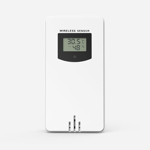 Sensor exterior da estação meteorológica 3378QX, indicador de temperatura exterior e humidade, distância máxima de transmissão de 60 metros, para monitorar a temperatura exterior na