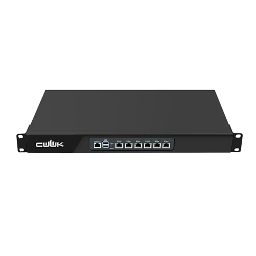 CWWK 1U N100 Firewall Appliance Rackmount, 19" Rack Firewall Hardware with 6 Port i226-V 2,5 GbE LAN, U1 OPNsense Homelab Server DDR5 16 GB RAM 512 GB SSD, HD VGA 2-Display, AES-Nsense F