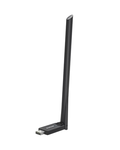 BrosTrend USB Wi-Fi 6 AX900, alcance longo 6dBi antena Wi-Fi PC, adaptador Wi-Fi para PC de banda dupla 5 GHz 600 Mbps 2,4 GHz 286 Mbps, sinal potente sem fios recetor Wi-Fi USB para Win-Fi para Win