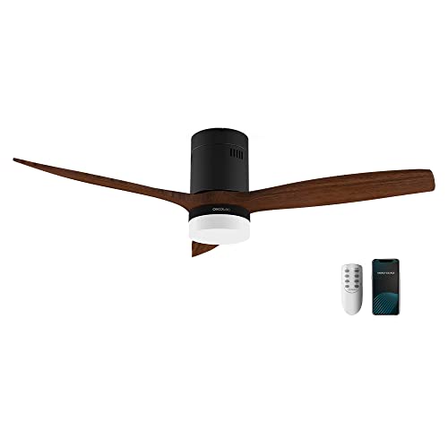Cecotec Ventoinha de teto com luz e Wifi EnergySilence Aero 5600 Black Aqua Connected. 40 W, 52" com 3 pás, controlo remoto, proteção IP44, modo winter-sommer, temporizador