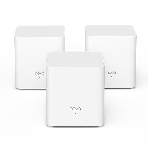 Tenda Nova Mesh MX3 (3-Pack) - Router Mesh WiFi 6 AX1500, WiFi Mesh de banda dupla 2,4 GHz/5 GHz, cobertura até 270 LECELL e conecta mais de 50 dispositivos, funciona com Alexa, MUL. - Mímo, Ouro FDMA