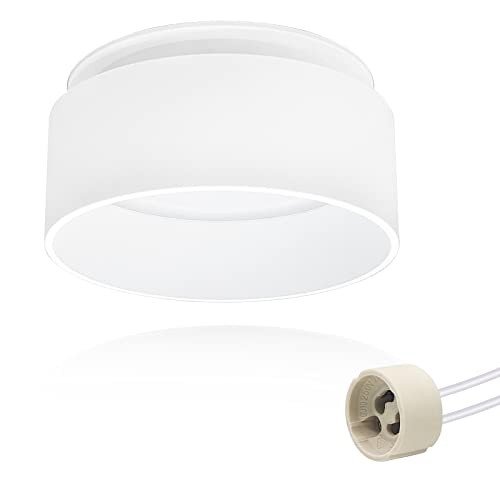 KYOTCH Foco LED de teto com luz indireta Incl. Gu10 Soquete para lâmpadas LED ou halogégenas focos LED interior branco, design embutido led teto com grande área luminosa holofote de teto, sem lâmpada