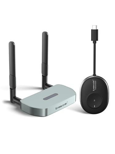Transmissor e recetor sem fios HDMI tipo C, Lemorele HDMI Wireless Transmitter and Receiver USB C 5G transmissão / áudio para projetor/HDTV para cinema em casa, consulta de escritório, conferência,