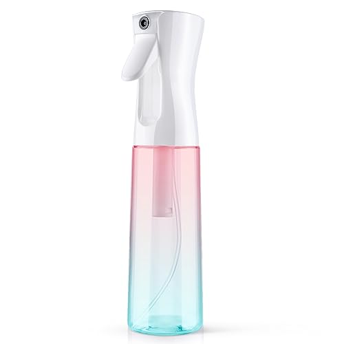 URAQT Pulverizador de água de cabeleireiro, pulverizador de 300 ml, pulverizador reutilizável, névoa fina contínua nebulizador água para cabelo, frasco spray pulverizador para limpeza, penteado,