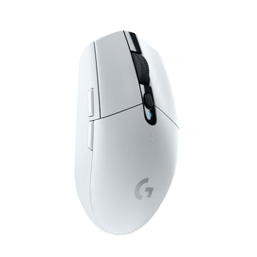 Logitech G 305 LIGHTSPEED Rato Gaming sem fios, Captor HERO 12K, 12,000 DPI, ultra leve, bateria de 250 h, 6 botões programáveis, memória integrada, PC/Mac, branco