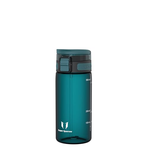 Super Sparrow Garrafa desportiva, TouchSip Garrafa de água, 500 ml/ 750 ml/ 1 l, Tritan garrafas com palhinha, sem BPA