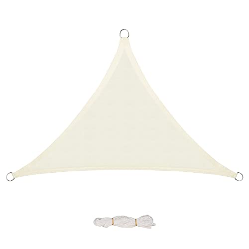 EUGAD Toldo vela de sombra retangular triangular, toldo HDPE exterior impermeável à prova de vento com proteção UV para pátio, jardim, varanda, exterior