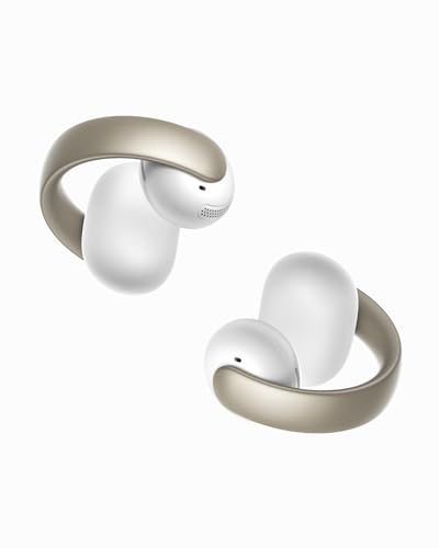 Soundcore AeroClip da Anker, auriculares open-ear, conforto adaptável, chamadas nítidas com 4 microfones com IA, ajuste estável, altifalantes de 12 mm para um som claro, forma de anel aberto