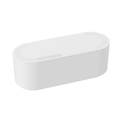 D-Line EU/CTUSMLW/SW Caixa organizadora de cabos, fabricada em ABS resistente à eletricidade, caixa para guardar, ocultar e organizar cabos de maneira eficiente - pequeno, branco