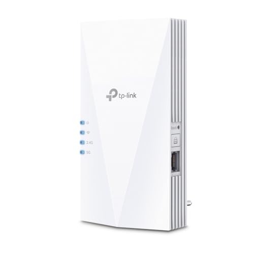 TP-Link RE780X Amplificador WiFi 6 (banda dupla 2402 Mbit/s, 5 GHz + 574 Mbit/s, 2,4 GHz, MU-MIMO, porta Gigabit, compatível com todos os roteadores WLAN)