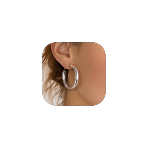 PROSTEEL 2 peças brincos aros mulher 30/40/60/80 mm diâmetro, marítimos 5 mm de espessura, vem com caixa de presente