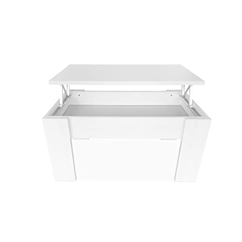 mattfy - Mesa de centro para café/chá, elevável, mesa de sala de estar ou sala de jantar, cor cinzento polar, medidas: 90 cm (largura) x 50 cm (fundo) x 46/57 cm (altura)
