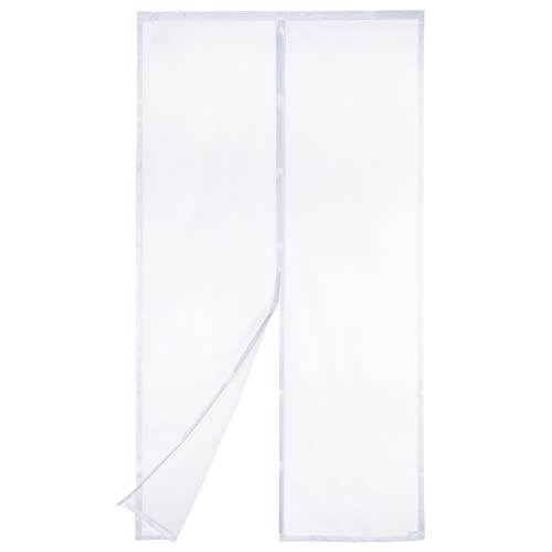 Porta magnética Apalus VP anti-mosquitos de alta resistência, fecho automático de cima para baixo, mantém o ar fresco dentro e os insetos fora (140 x 240 cm, branco)