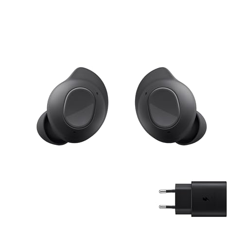 Samsung Galaxy Buds FE Carregador, auriculares sem fios, cancelamento de ruído ativo, ajuste confortável, 3 microfones, controlo tátil, baixos graves, cinzento (versão espanhola)