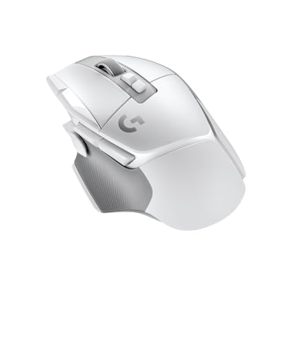 Logitech G G502 X LIGHTSPEED Rato sem fios para jogar, rato ótico com interruptores óptico-mecânicos híbridos LIGHTFORCE, sensor HERO 25K, compatível com PC - macOS/Windows - branco