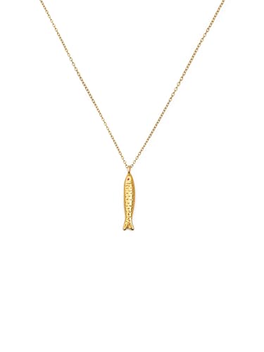 SINGULARU - Colar Aqua Fish. Aço com casa de banho em ouro de 18 Kt ou aço e zircónio. Joias para mulher.