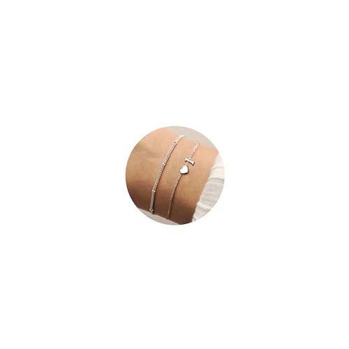 CASSIECA Pulseira inicial pulseira de prata / ouro para mulher pulseira de aço inoxidável coração pulseira personalizada com desenhos de letras jóias para mulher presentes de confirmação para meninas