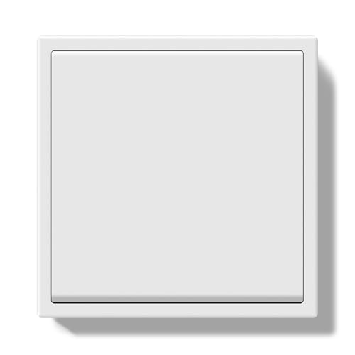 BSEED Interruptor de parede de 1 gangue 1 via, interruptor com moldura de PC, interruptores de luz de parede com braçadeira de cabo e cabo para cabo, interruptor de botão branco 80 x 80 cm