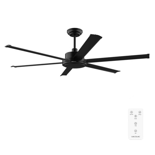 Cecotec Ventoinha de teto EnergySilence Aero 10000 Pro, motor DC de 80 W, diâmetro 254 cm, controlo remoto, temporizador, função de verão e inverno, altura ajustável 37,5 ou 50 cm, silencioso