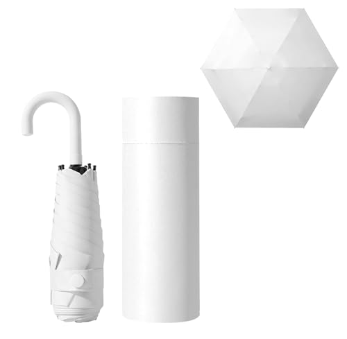 erised's bifrost Mini guarda-chuva dobrável de viagem com alça em forma de gancho, pequeno, portátil, com proteção UV de 99,9%, chuva e sol, leve, de bolso pequeno ou mochila para mulheres e crianças