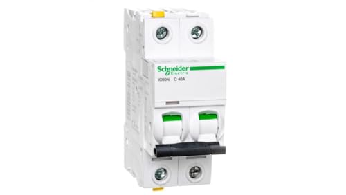 Schneider Electric A9F04240 Disjuntor iC60N, 2P, 40A, C características, branco
