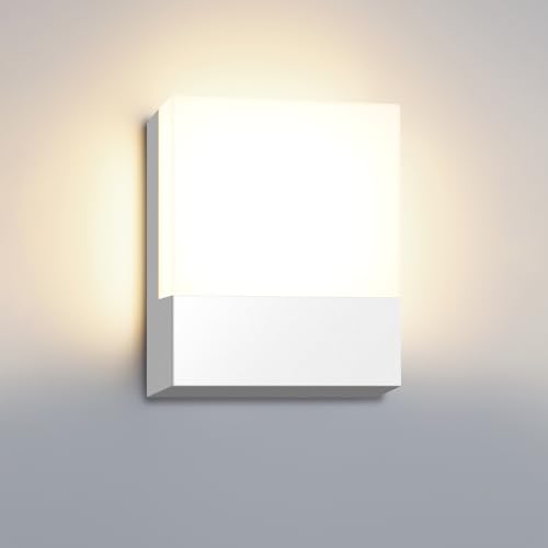 Kingwen Apliques LED parede 15 W 3000 K aplique exterior moderno LED candeeiro de parede adequado para, 1500 lm corredores, varandas, escadas, acessos, frente à porta da garagem, etc.