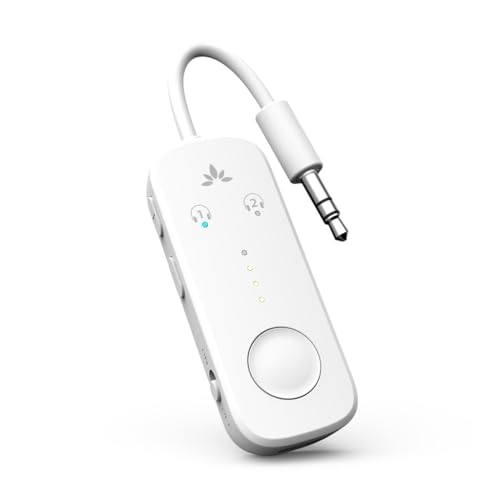 Avantree Relay - Adaptador Bluetooth 5.3 para avião com Qualcomm aptX Adaptive, compatível com 2 AirPods ou auriculares, bateria de 20 h, transmissor de áudio AUX 3,5 mm para viagens, voo, ginásio