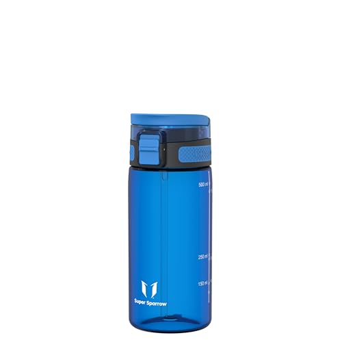 Super Sparrow Garrafa desportiva, TouchSip Garrafa de água, 500 ml/ 750 ml/ 1 l, Tritan garrafas com palhinha, sem BPA