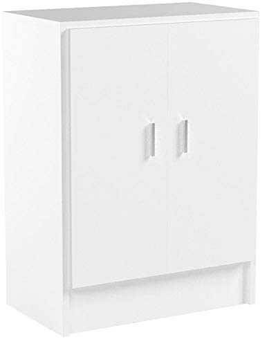 HOGAR24 ES Armário multiusos baixo, 2 portas, cor branco-mate, medidas: 59 x 80 x 37 cm