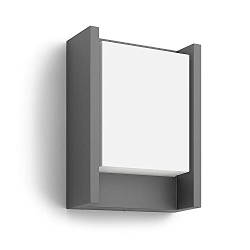 Philips myGarden Arbour Aplique sem sensor com 1 lâmpada, iluminação exterior, LED, 6 W, alumínio, luz branca quente, IP44, cor antracite