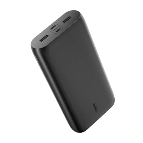 Belkin BoostCharge bateria externa de 4 portas, 26000 mAh, powerbank com portas USB-C e USB-A, USB-C Power Delivery, carregador portátil para iPhone 16, 15, 14, 13 e 12, iPad Pro, Galaxy S24, Pixel
