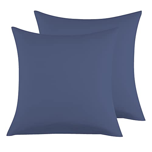 Fronha 100% microfibra 80 x 80 cm, conjunto de 2 fronhas extra macia, hipoalergénico respirável azul