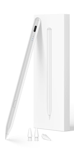 Caneta para iPad 2018-2025 com carregamento rápido, rejeição de palma e detecção de inclinação, compatível com i-Pad 11/10/9/8/7/6, iPad Mini 7/6/5, Air M3/M2/5/4/3, iPad Pro Mini 4 13" 12.9" 11" -