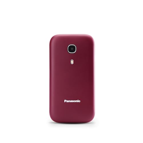 Panasonic KX-TU400EXR - Telemóvel para idosos (botão SUS, ecrã colorido TFT 2,4", 450HRS em repouso, 4HRS de conversação, lanterna, câmera, Bluetooth), cor bordeaux
