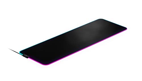 SteelSeries QcK Prism XL - Tapete de rato para jogos - iluminação RGB de 2 zonas - iluminação de eventos em tempo real - otimizada para sensores de jogo - tamanho XL (900 mm x 300 mm x 2 mm)