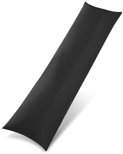 Utopia Bedding Almofada corporal, almofada para gravidez e maternidade, almofada para dormir de lado, enchimento de poliéster macio (preto, 50 x 145 cm)