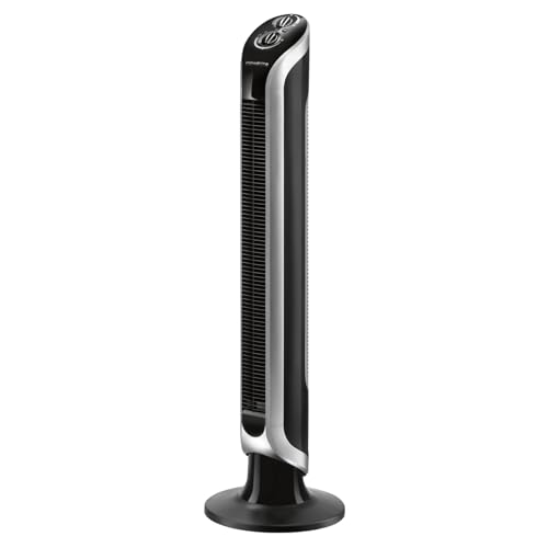Rowenta Eole Infinite Ventoinha de pé potente, torre de 1 m de altura, 3 velocidades, oscilação de 180° e temporizador até 3 horas, 43 dBA, sem pás, moderno, preto VU6620